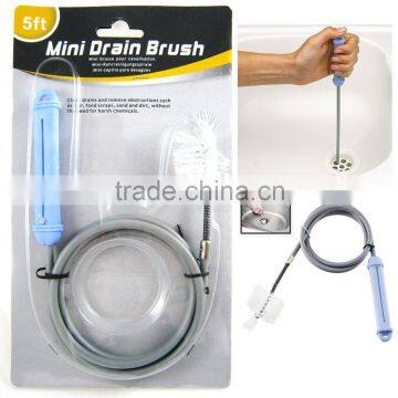 Mini Sink Drain Brush Cleaner Tool 5 Ft Kitchen Uncolg Bathrooms Tub Drain