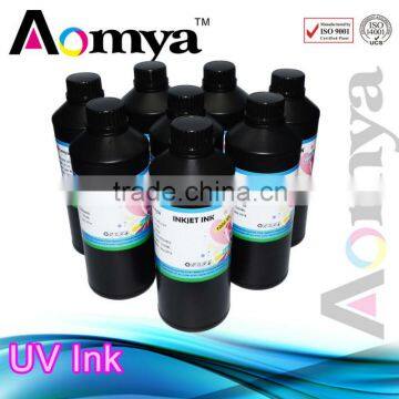 Aomya high quality LIVE COLOR LED UV ink for Epson / Ricoh / Konica uv inkjet printer ink , can print all material