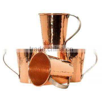 Pure Copper Moscow Mule Mug with LOGO Engraving, Customised Solid Copper Beer Mug