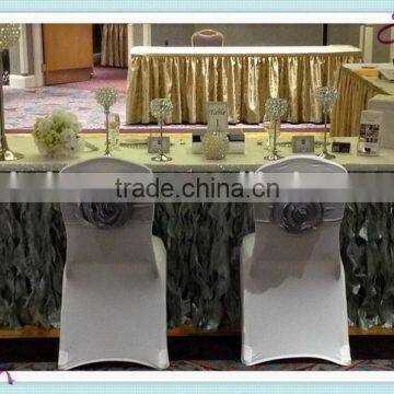 YHK#51 curly table skirt - polyester banquet wedding wholesale chair cover sash table cloth skirt linen