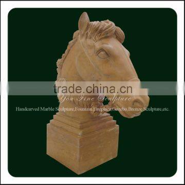 Outdoor Garden Marble Statue Horse Head