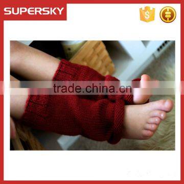 V-46 Dark red toddler knitting crochet baby leg warmer