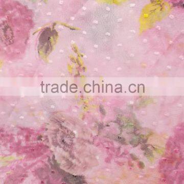 2016 75D design alibaba textiles organza fabric printed fabric