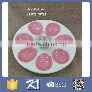 High Quality Custom stoneware ceramic egg holder tray of Good Price