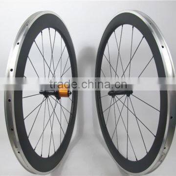 Far sports carbon road wheels mixed carbon alloy clincher wheels with aluminum braking surface