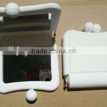 white mini silicone cosmetic mirror from shenzhen manufacturer