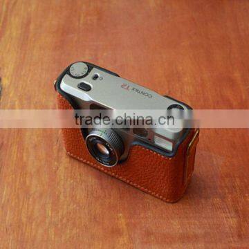 genuine leather cameras case for Contax t2, custom camera case with straps                        
                                                Quality Choice