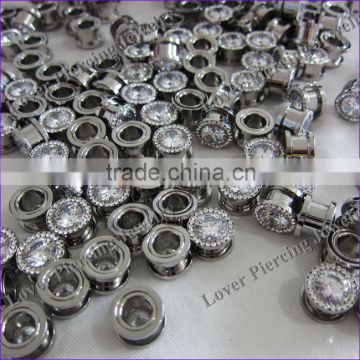 Wholesale High Polish Stainless Steel Custom Flesh Tunnel Plugs [SS-F161B]