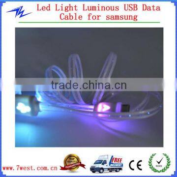 Visible LED Cold Light Charging & Data Sync Cables ,Micro USB Cable with LED Light