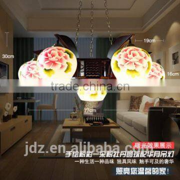 Modern decorative ceiling lamp, ceramic carved wood ceiling light