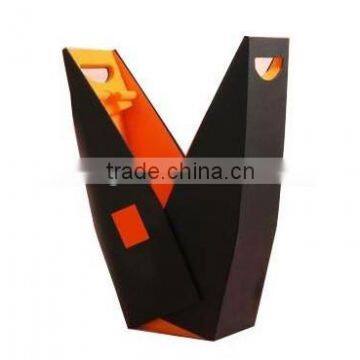 High quality easily take away cardboard single wine box paper bag with handle