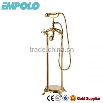 Luxury Design Gold-Plated Long Spout Bathtub Faucet EM51013