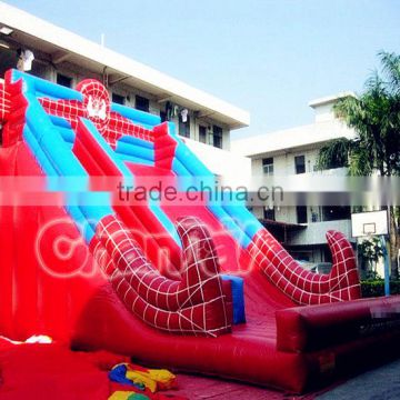 Hot selling inflatable dry slide for children, giant infatable spiderman slide