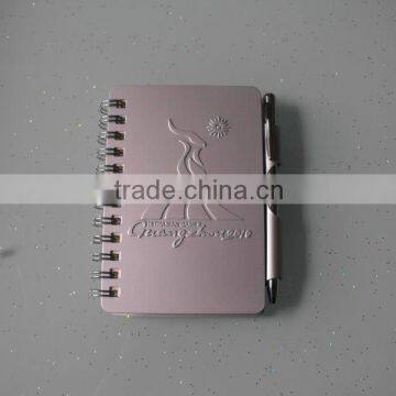 notebook with embossed logo