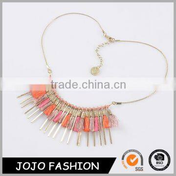 Hot sale bulk statement ethnic style tassel gold necklace