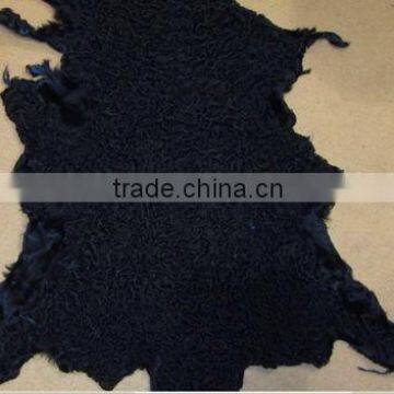 2016 high quality long haired black sheep fur skin pelt for sale