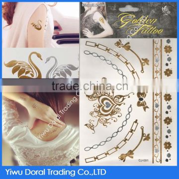 Metallic Gold Foil Temporary Tatoos,Temporary Tattoo Sticker