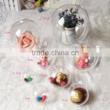 Christmas Ball White Transparent Can Open Plastic Ball Wedding Birthday Party Decoration Festive Gift Hollow Ornament Ball