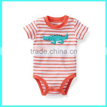 Hot selling infant romper wholesale striped baby bodysuit infant short sleeve romper