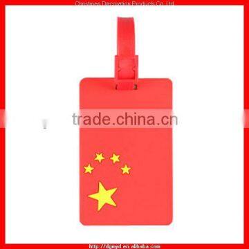 China flags color soft PVC luggage tag Made in China (MYD-LT6666)