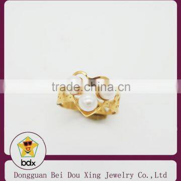 2015 Three Preal With Gold Plated Heart Shape Stainless Steel Rings photo-2