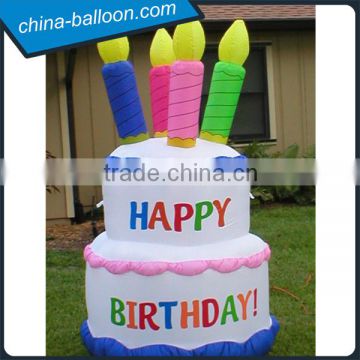 Customized Party Decoration Giant Inflatable Birthday Cake Model For Advertising