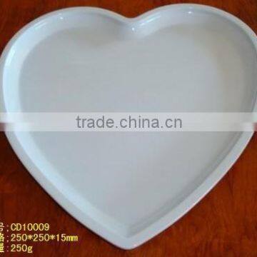 Melamine high quality white heart shaped dishes