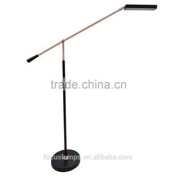 swing arm copper led floor lamp