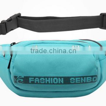 Blue 600d polyester multifunctional sport waist bag