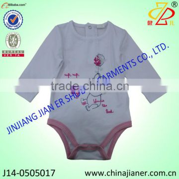 new arrival high quality organic cotton long sleeve baby bodysuits