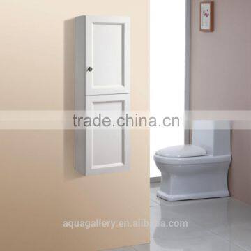 Pure White Solid Wood Material Bathroom Side Cabinet