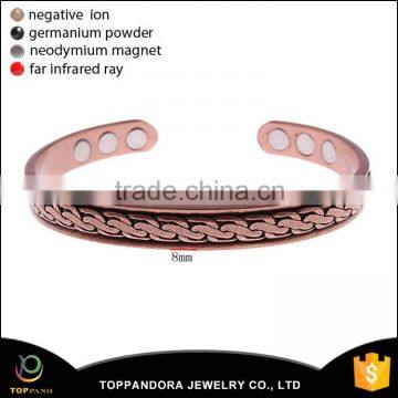 Factory directly top quality pure cooper jewelry brass bracelet energy health bio magnetic bangle energy bangle for women