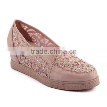High Quality Comfort Casual Shoes Fancy Lace Leather Shoes Ladies Beautiful Flat Shoes Within Height Increasing