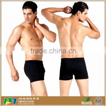 Summer Beach Plain Spandex Nylon Square Cut Boxer Men Swimsuit