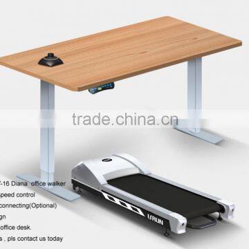 space saving walking treadmill with auto height adjustable desk available