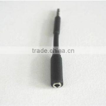 Aux Stereo 3 Ring Gold Plated 3.5mm Male to 3.5mm Female Black Color