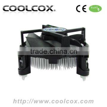 CoolCox LGA1155/1156 Intel CPU cooler,Aluminium Heatsink,92x92x25mm PWM