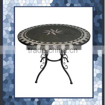 Mosaic with iron garden table