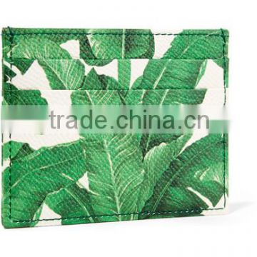 Designer printed leather credit card holder