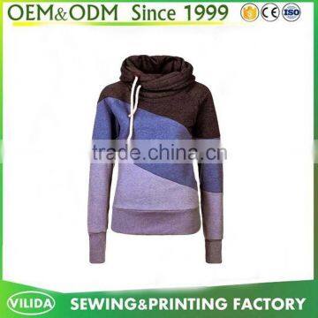 Guangzhou factory Color combination 70% cotton 30% polyester Long hoodies with Earphone