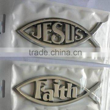 car badge,car decal,ABS plastic car body sticker,chrome car emblem,JESUS decal,