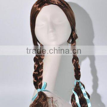 Brown Lolita Dolls Wigs With Two Dreadlocks and Bow Braid Wig With Bow N236