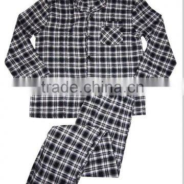 Custom made Wholesale 100% Cotton yarn dyed woven Old Fashion Pajama Set