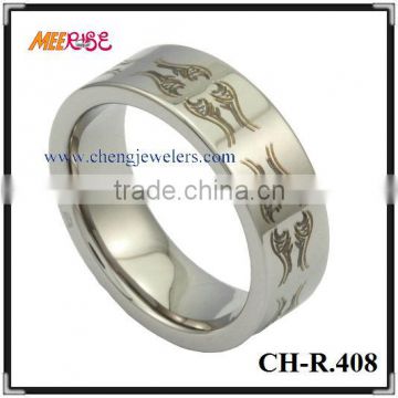 Laser pattern tungsten carbide masonic rings