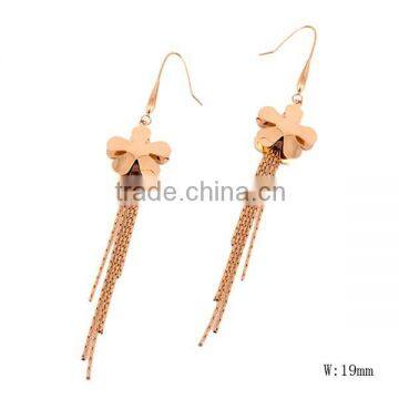 SRE6019 China Gold Tassel Flower Earrings