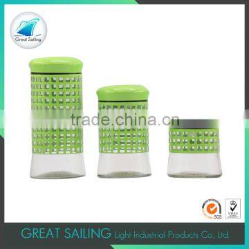 300ml 500ml 1000ml glass storage jars with green lids