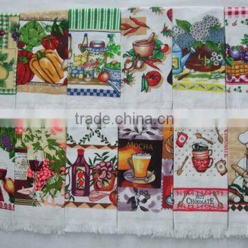 Silk Screen Printing Kitchen Terry Towel Cotton Velour Kitchen Towel photo-3