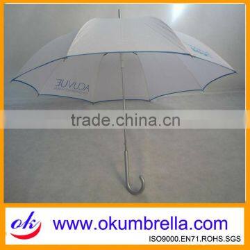 Arc 24''*8Ribs Automatic White Straight Umbrella OK169