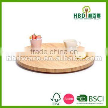 Round bamboo lazy susan rotatable