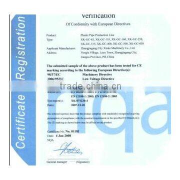 The certification of pipe production line